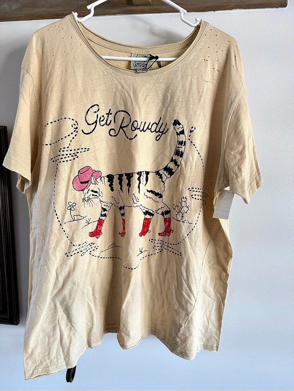 Jaded Gypsy moon dance Tee Tan L/XL